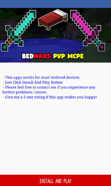 Run android online APK The Redstone Bedwars [PvP] [Minigame] for MCPE from MyAndroid or emulate The Redstone Bedwars [PvP] [Minigame] for MCPE using MyAndroid